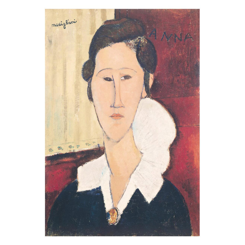 Portrait de madame Hka Zborowska par Amedeo Modigliani - estampe numérique, H 28 po x l 22 po