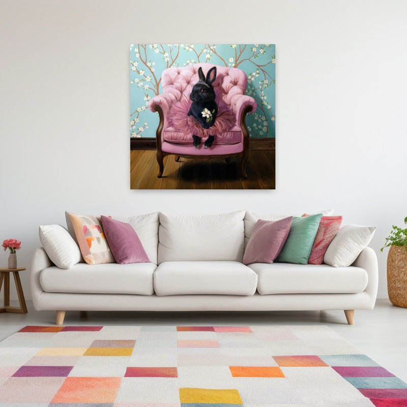 Petite déesse, art urbain contemporain de lapin, H 48 po x l 48 po