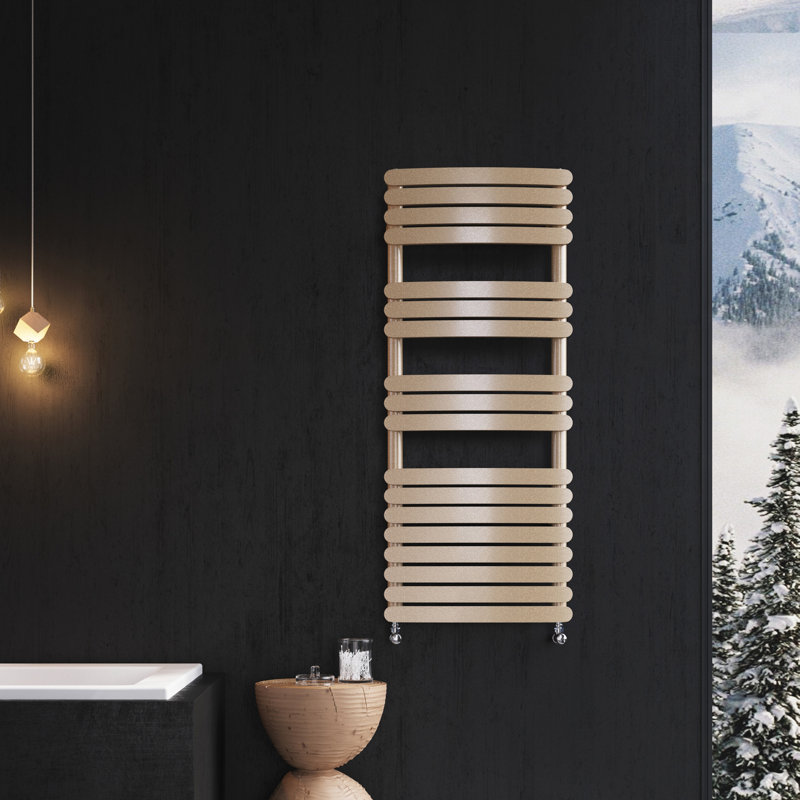Brussel Straight Towel Rail Heated Towel Rails, Brown Metallic, 1200mm H x 500mm W