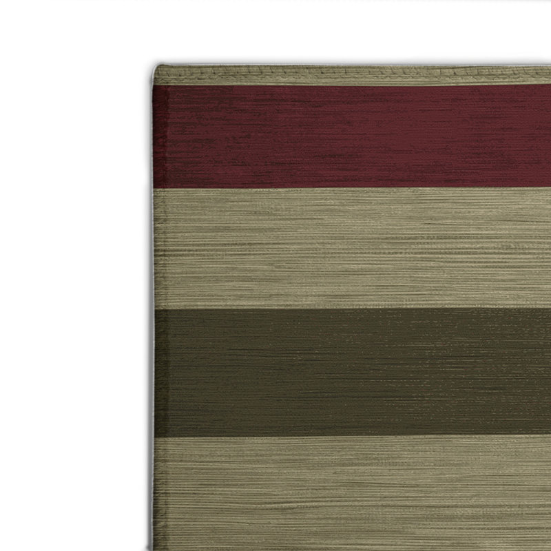 Tapis intérieur / extérieur brun HorizontalStripes, Rectangulaire 2 pi x 3 pi