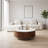 35.4" Round Faux Marble Tabletop Coffee Table