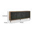 Console Anby, 4 portes, 2 tablettes, noir, bois brun 70 po