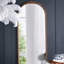Cadre de miroir antique rose sculpté à la main 30 po x 65 po, grand miroir mural arqué pour le salon, la salle de bain et le vestibule-2027101908