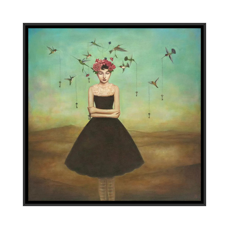 « fair tradeing frame of mind », peinture sur toile tendue, H 18 po x l 18 po x P 1,5 po, Toile avec cadre noir, Pas de tapis
