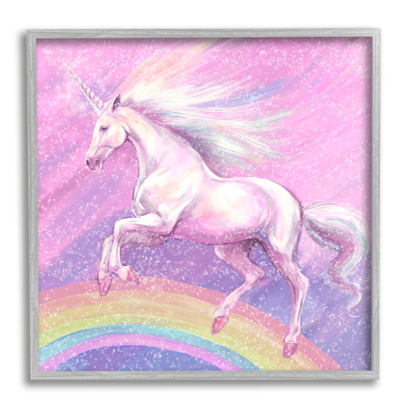 Licorne sur arc-en-ciel, art giclée par Ziwei Li, H 12 po x l 12 po, Estampe numérique Farmhouse