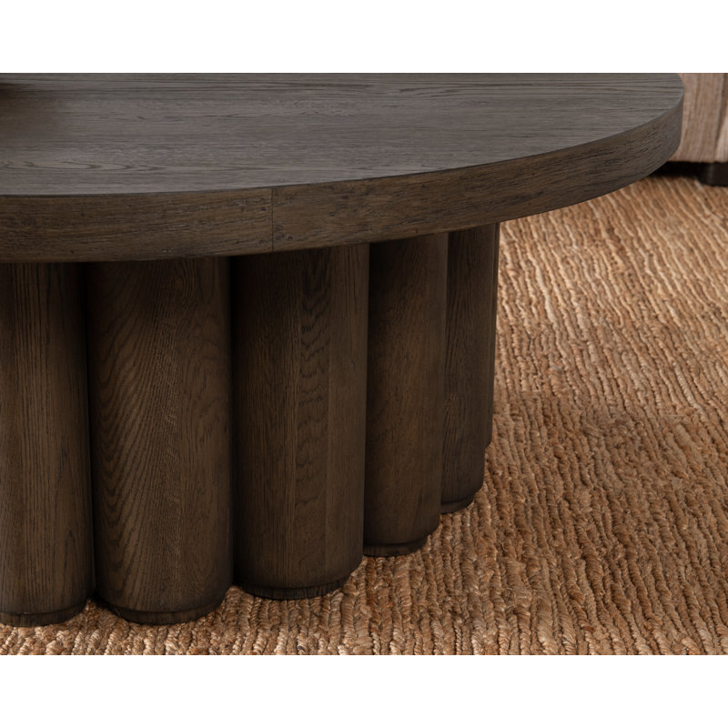 Tiber Round Single Coffee Table, Dark Brown