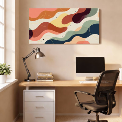 Motif ondulé abstrait, reproduction d'art sur toile tendue sur toile, ensemble de 1