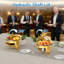 Ensemble de chauffe-plats 18 pouces avec chauffe-plat commercial rond en acier inoxydable doré et fenêtre en verre