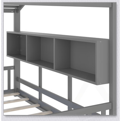 Lit Floor House pour tout-petits, lit Montessori pour enfants avec tablette de rangement, conception de maisonnette pour le jeu créatif et l'apprentissage