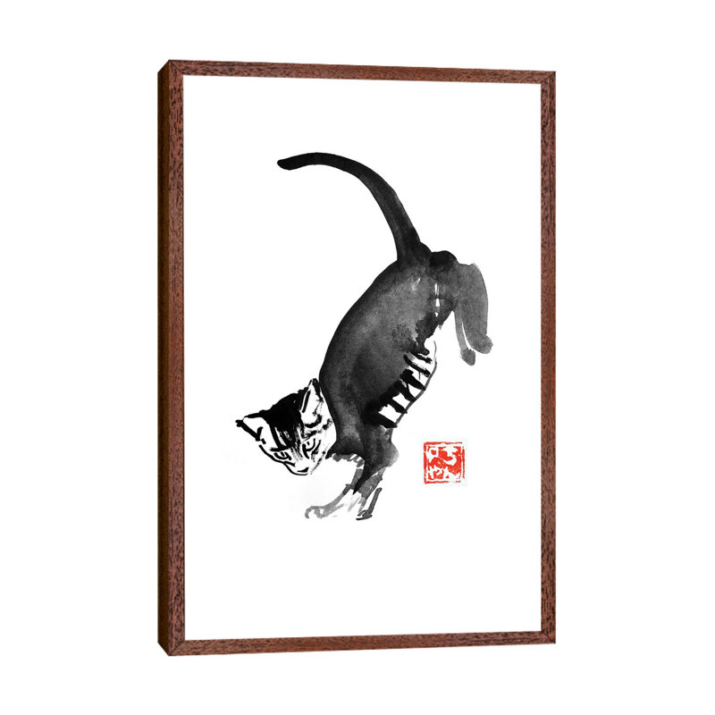 Jumping by Péchane - Print on Canvas, Classic Brown Wood Framed, 101.6 cm H x 66.04 cm W