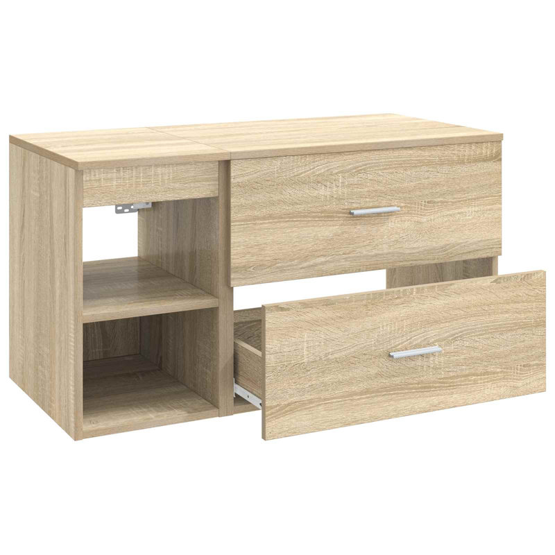 Vanity & Mirror Set, Sonoma Oak