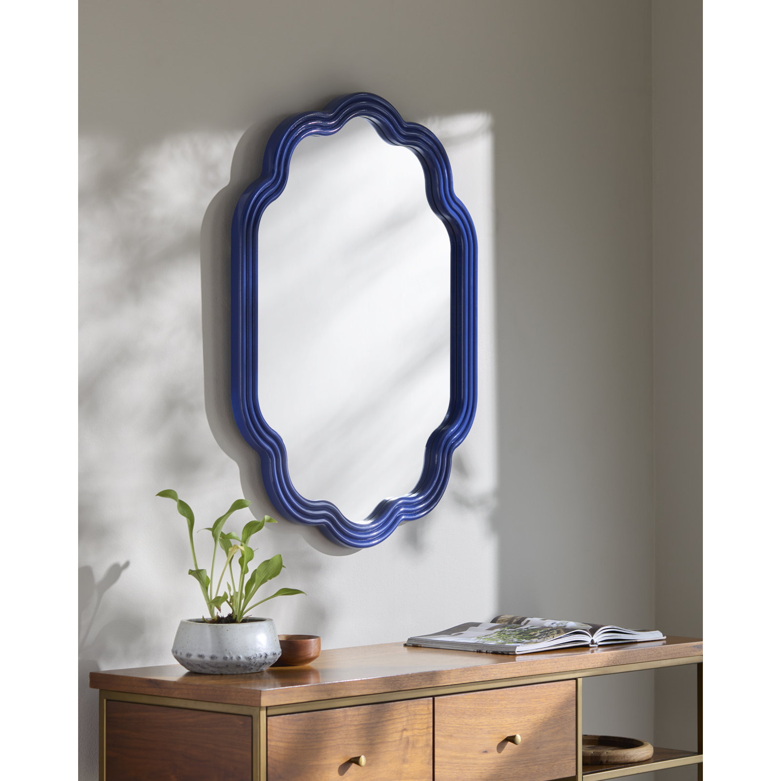 Aysun Mirror, 33" x 25", Blue