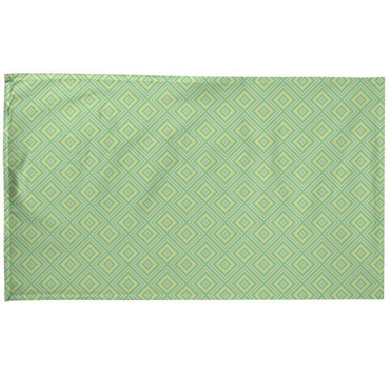 Serviette de thé carrée en treillis, Sergé de coton, Vert