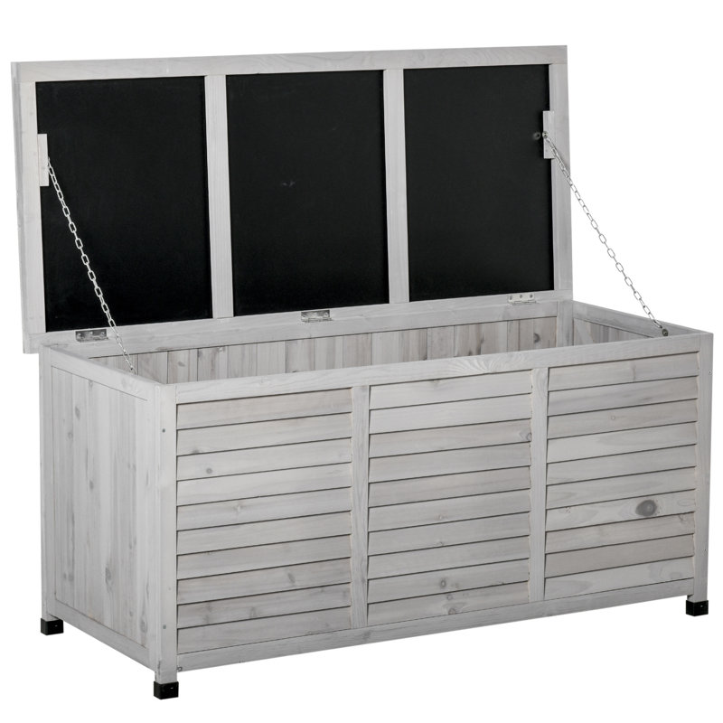 Boîte de rangement en bois 75 gallons Outsunny