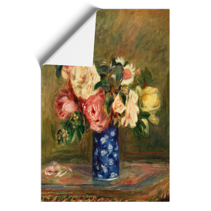 A Bouquet Of Roses by Pierre-Auguste Renoir - No Frame Painting, 84cm H x 59cm W x 0.1cm D