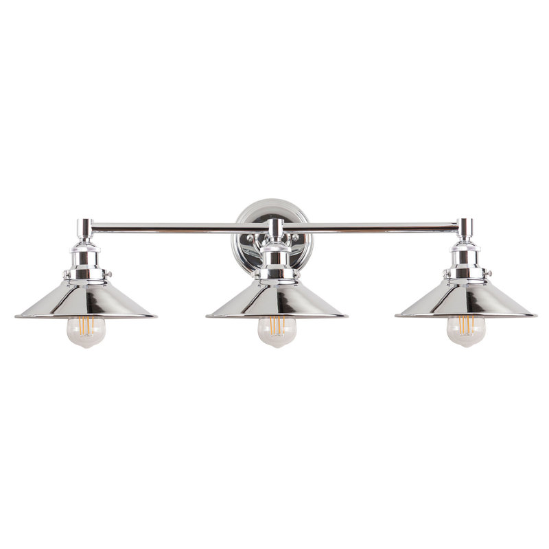 Éclairage de salle de bain à intensité variable 2 lumières Balakrishna, Chrome poli, Deux lumières