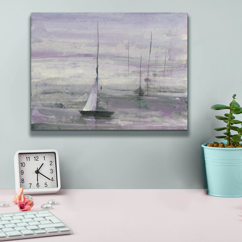 Art mural sur toile Breakwater Bay «Ice Sailing Mauve» par Albena Hristova, H 12 po x l 16 po x P 0,75 po