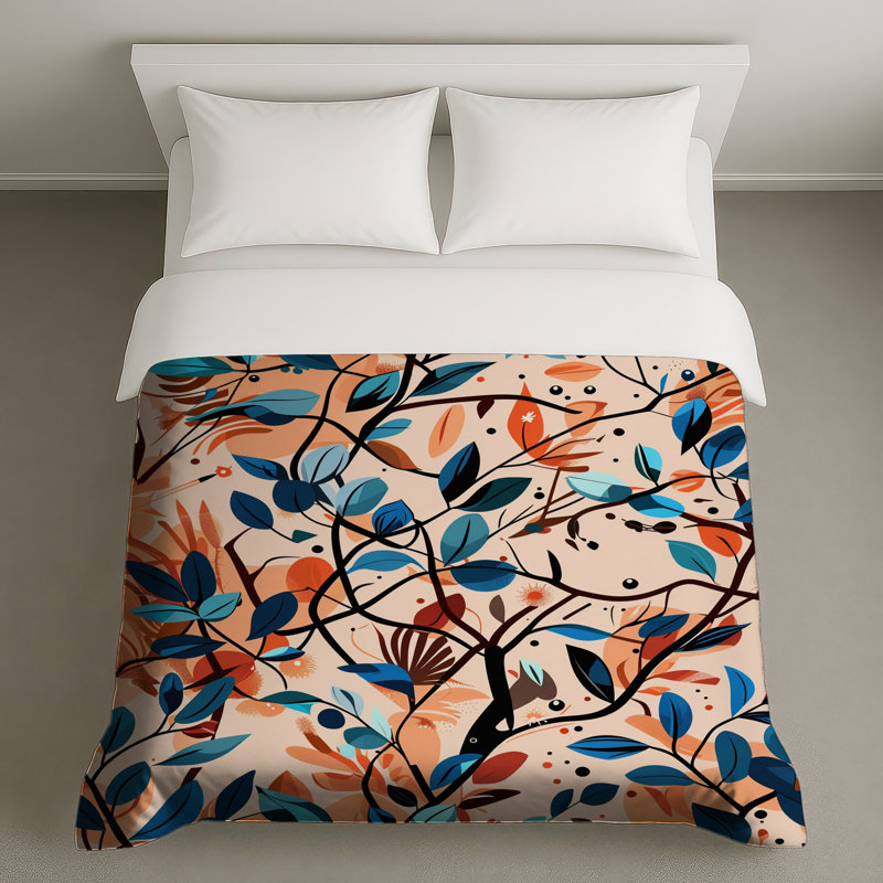 Housse de couette Leaves Bedding Nature Bohemian, Lit simple