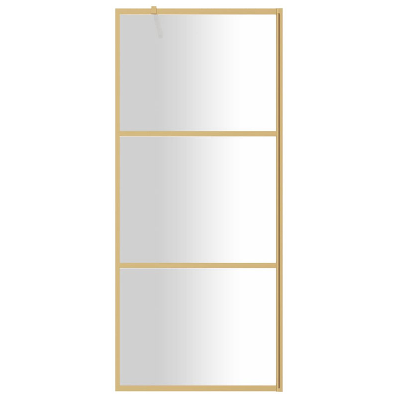 Bendale 195mm H Framed Walk In Glass Screens with Glass, Gold, 90cm W