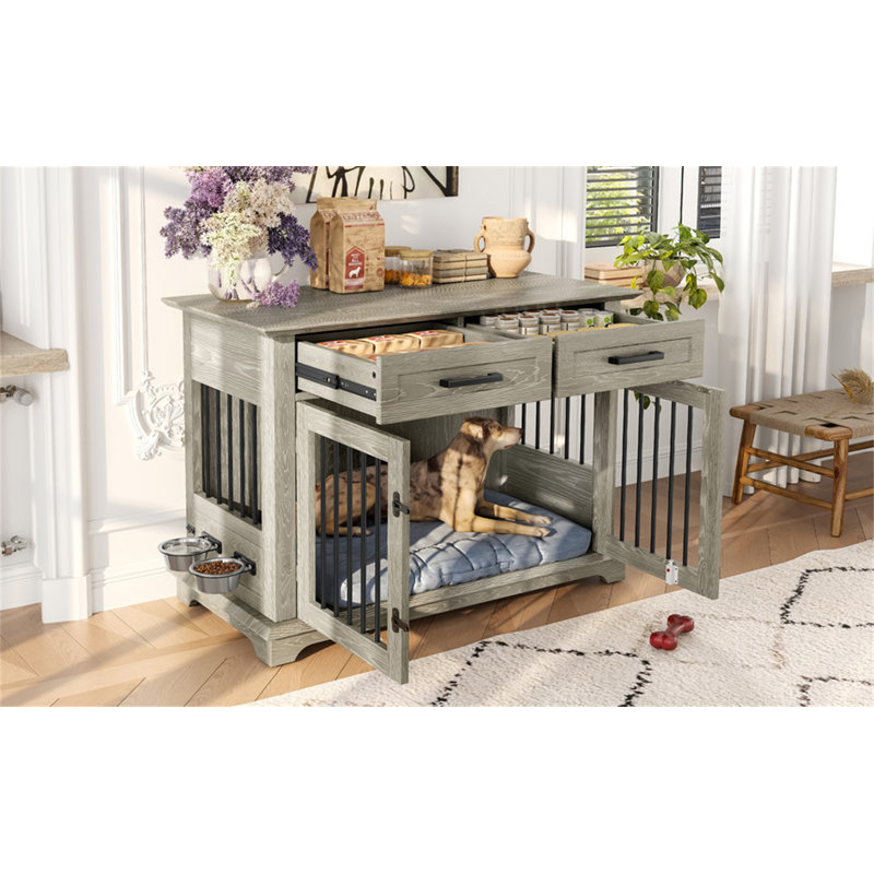 Meuble pour chien 44,48 po, Gris