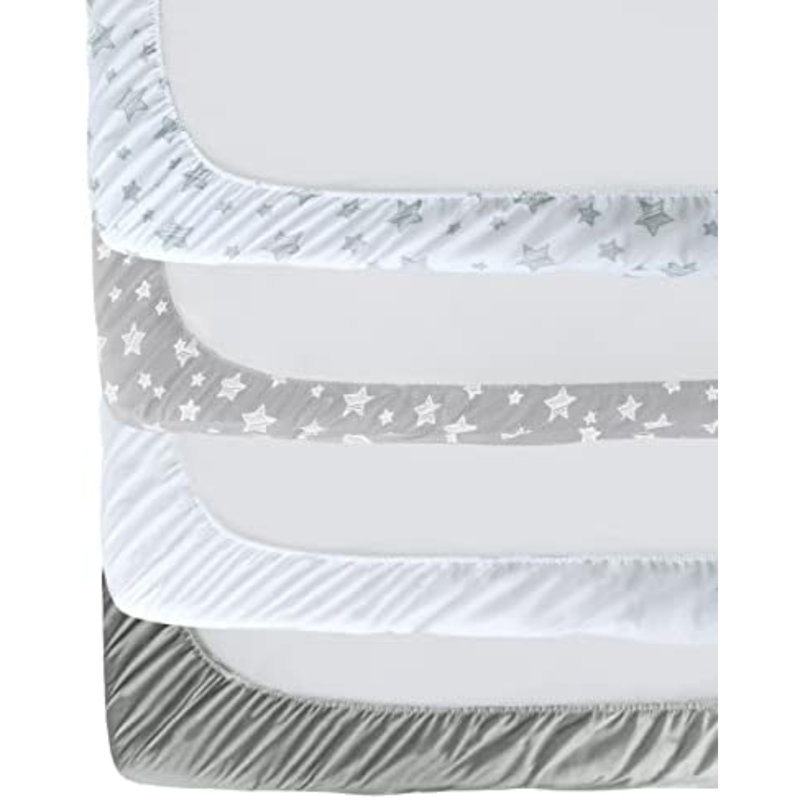 Ensemble de draps pour lit de bébé pour garçons ou filles, drap-housse pour matelas de lit de bébé et de tout-petit de taille standard, ensemble de draps pour bébé doux et respirant, blanc