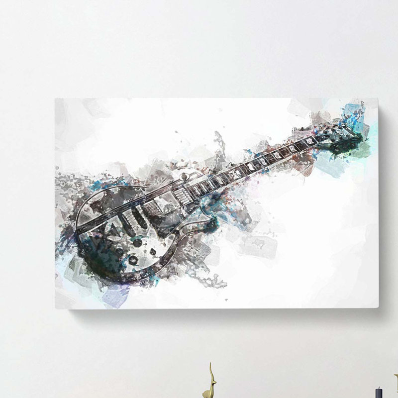 An Electric Guitar In Abstract - Wrapped Canvas Print, 60cm H x 91cm W x 3cm D