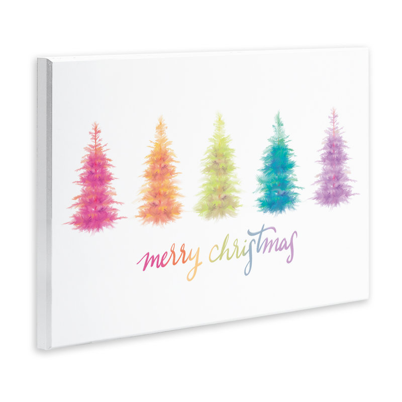 «Rainbow Christmas Trees» par House Fenway, H 13 po x l 19 po