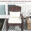Aspect berçant extérieur blanc crème, avec dossier haut, coussin de siège et coussin pour chaise de jardin, et dans le porche
