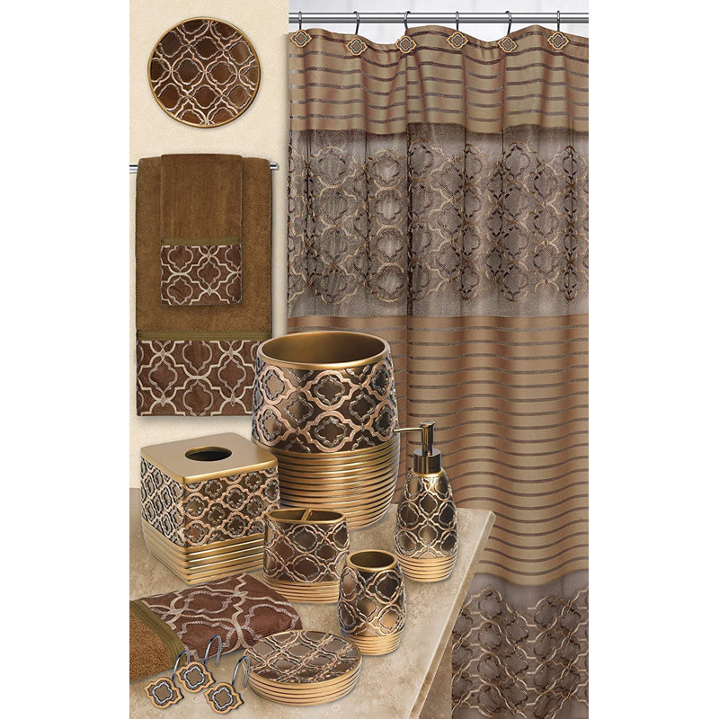 Julo Striped Shower Curtain with Hooks Included