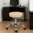 Fea Medical Swivel Stool, Round Beige Padded Seat, Rolling Chrome Base-117561143