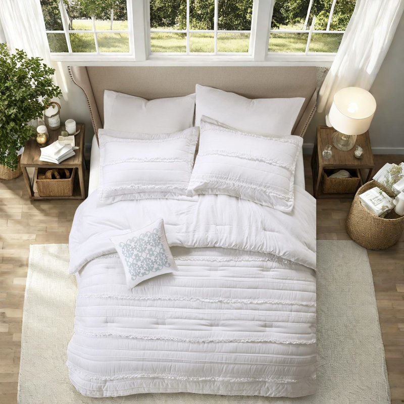 Ensembles de literie grand doux en microfibre, style maison de campagne à volants pour la maison