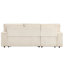 Canapé-lit beige avec rangement pratique pour accoudoirs et porte-gobelets - Canapé modulaire à 3 places-1532461842