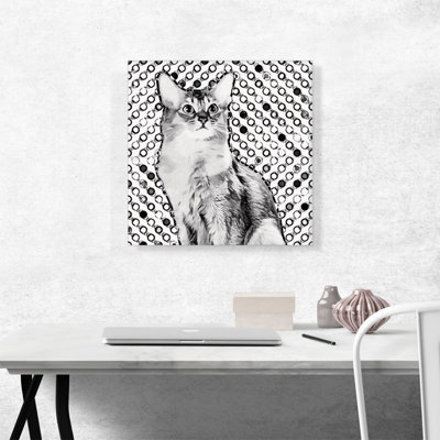Somali Cat Breed Dots - Reproduction d'art sur toile tendue