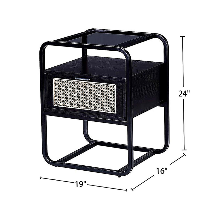 Table d'appoint en métal avec finition noire