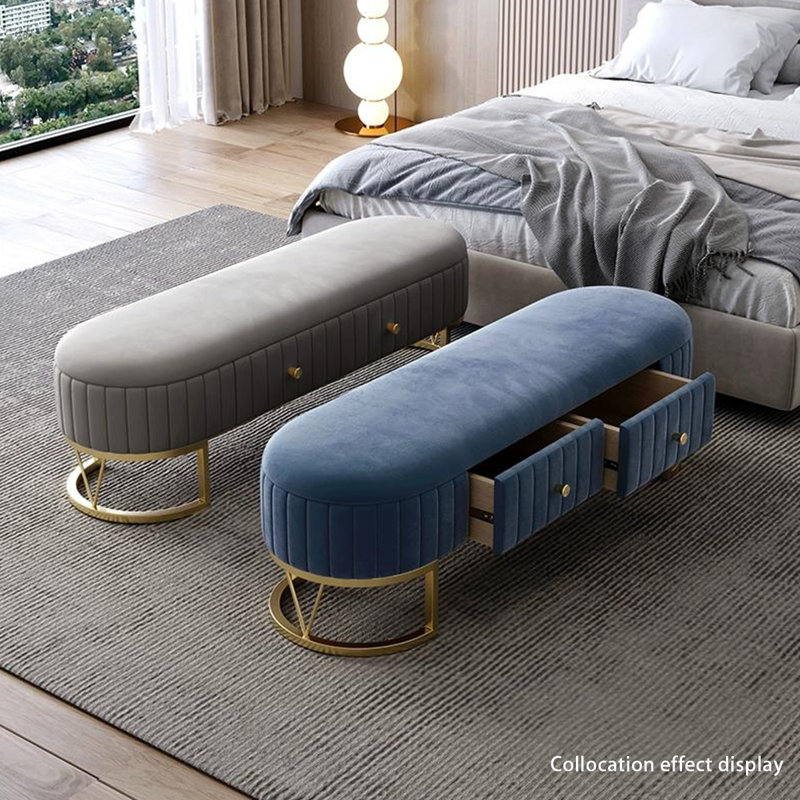 Banc avec revêtement, H 16,93 po x l 47,24 po x P 17,72 po, Gris