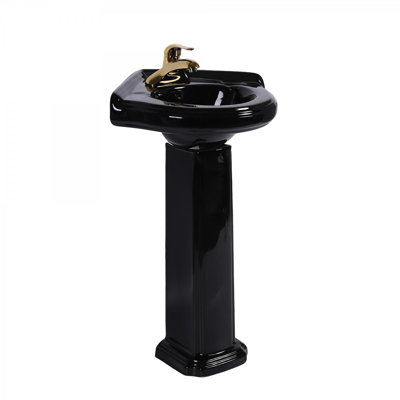 The Renovators Supply Inc. 20'' Gloss Black Vitreous China Specialty Bathroom Sink with Overflow