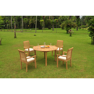 Octavio Outdoor - Piece Teak Dining Set