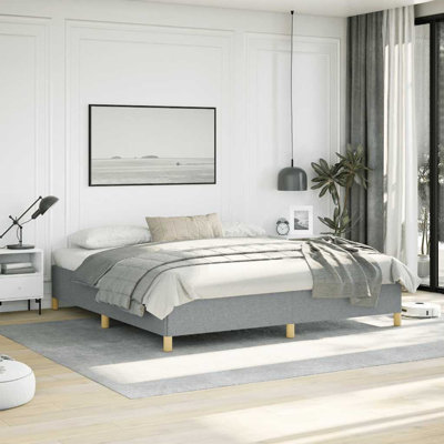 Maritha Bed Frame, Fabric Upholstered Platform Bed Frame, No Mattress