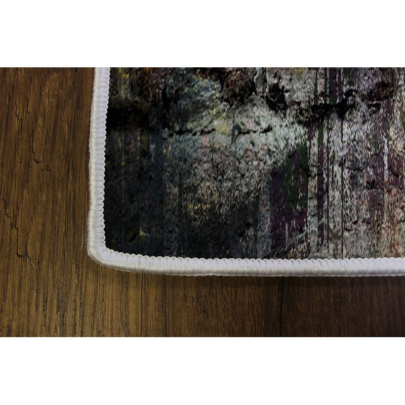 Luxurious Woven Carpet 5.2 x 7.5 ft, 100% Polyester, 0.4 in Pile Height | Antibacterial, Non-Slip PVC Dot Underside, Machine Washable | Elegant 3D Digital Print Design, Perfect for Living Room & Bedroom Décor