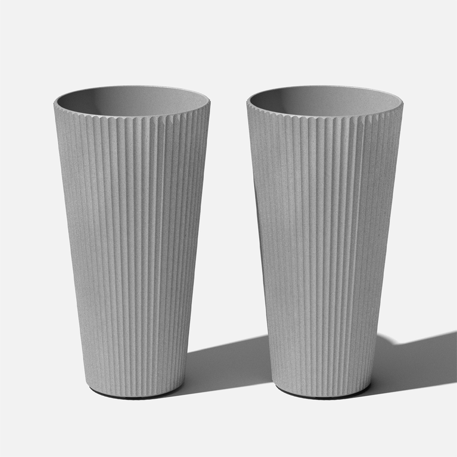 Demi 26.25" H Plastic-Stone Indoor / Outdoor Planter, Gray, 2