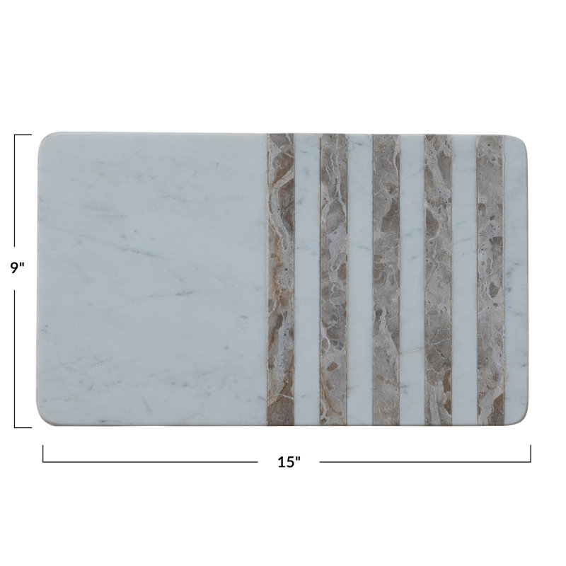 Marble Cheese Serving Board With Stripes