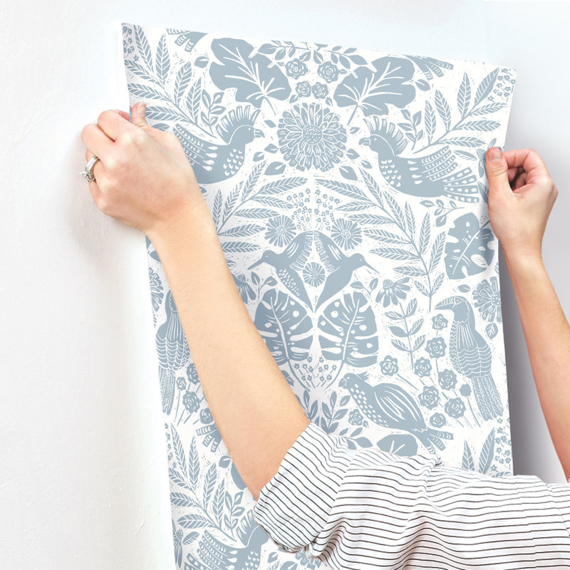 Nestle Floral Wallpaper Roll, Blue