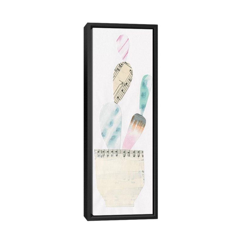 « collage cactus vii », toile d’impression, H 36 po x l 12 po x P 1,5 po, Toile avec cadre noir