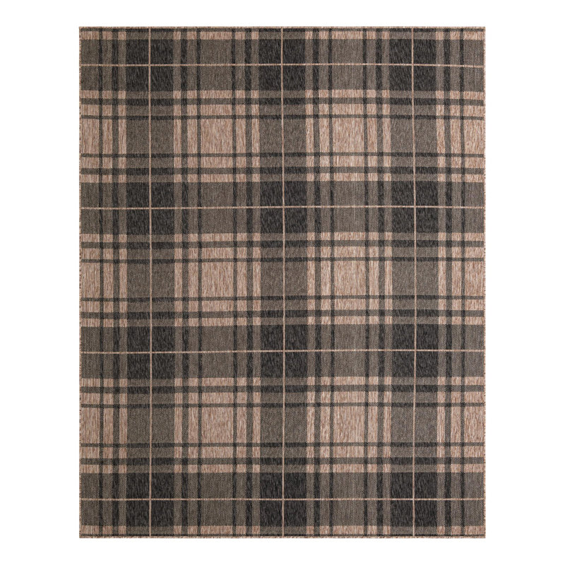 Tapis intérieur / extérieur en polypropylène tissé à la machine Tatasha, Rectangle 7 pi 10 po x 10 pi