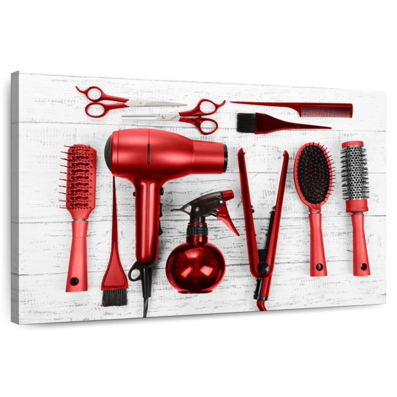 Shuttleworth Hair Salon Red Tools, 20" H x 30" W