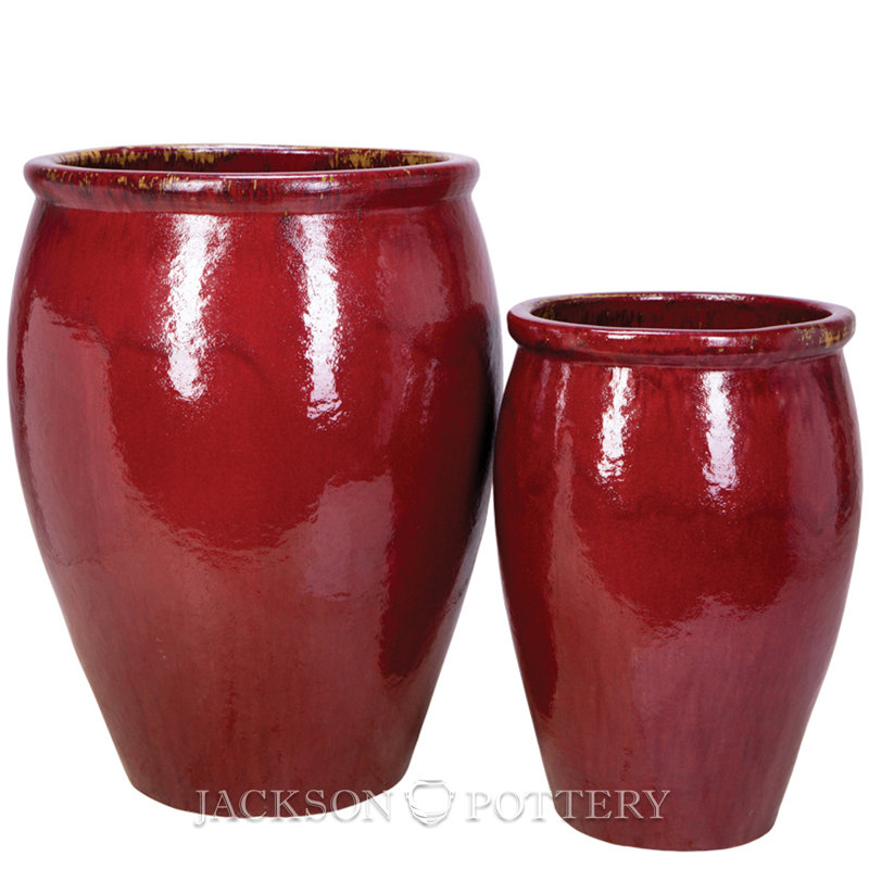 Ensemble de 2 vases moyen A, B - Oxblood, Rouge sang-de-bœuf