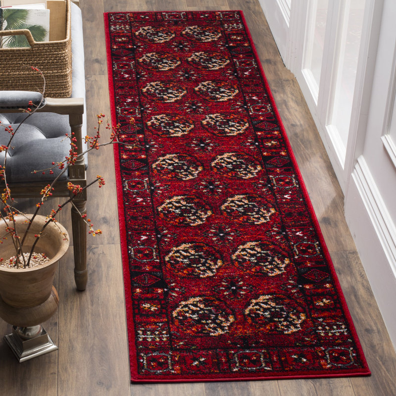 Tapis performance oriental rétro Donoban, Tapis de couloir 2 pi 3 po x 8 pi
