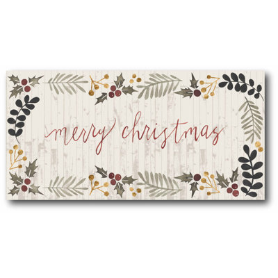 « merry christmas », art textuel sur toile