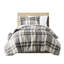 Housse de couette pour lit double / grand 3 pièces en microfibre à motif écossais rétro