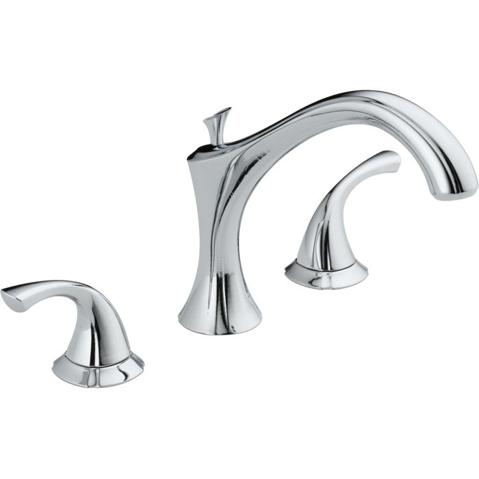 Garniture de robinet de baignoire romaine à deux poignées à fixation sur plateau addison, Chrome